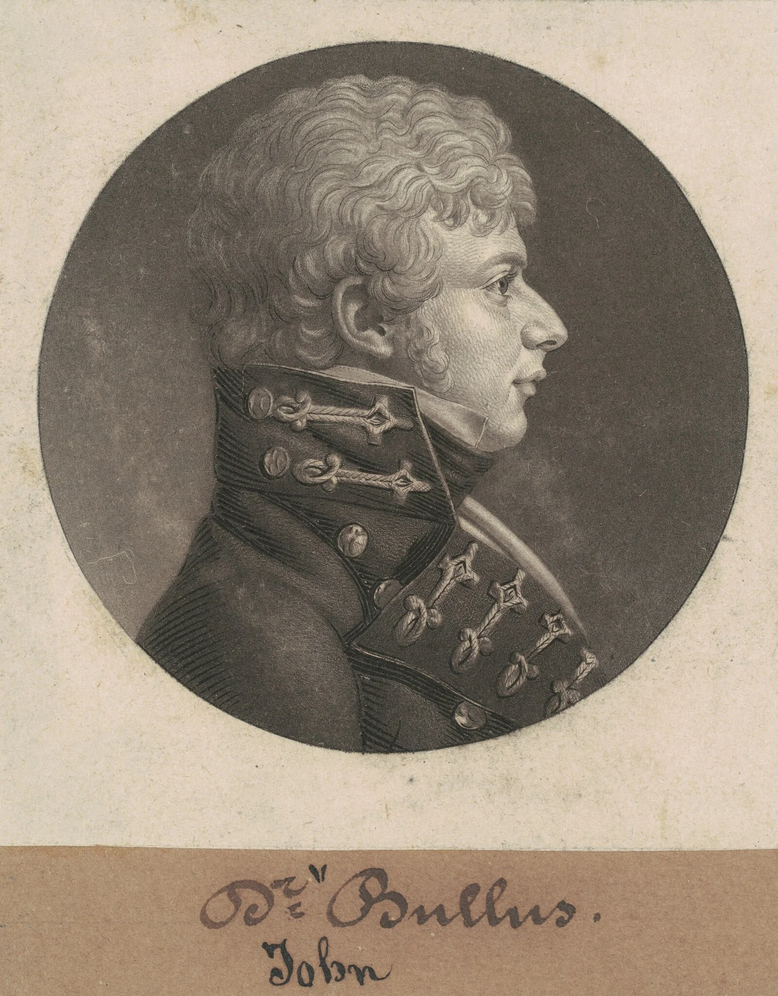 John Bullus, by Charles Balthazar Julien Févret de Saint-Mémin, ink, 1807