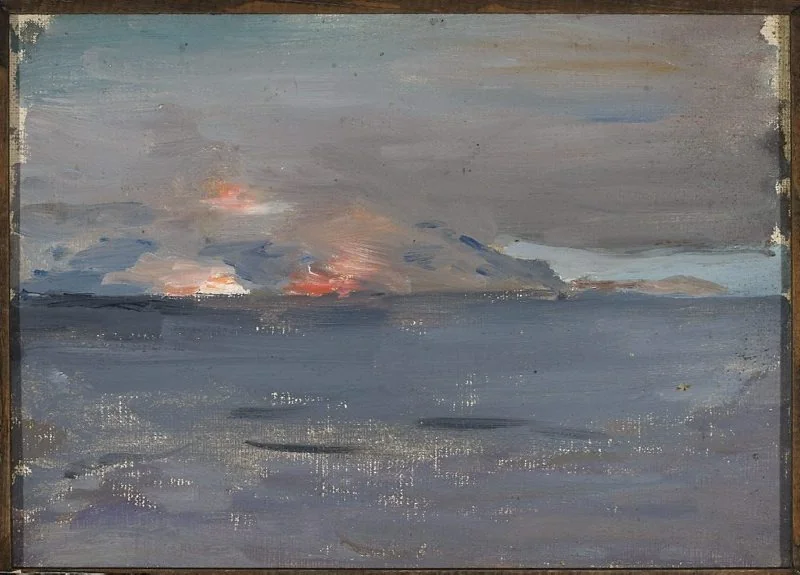 Fires from a ship. From the journey to Palestine