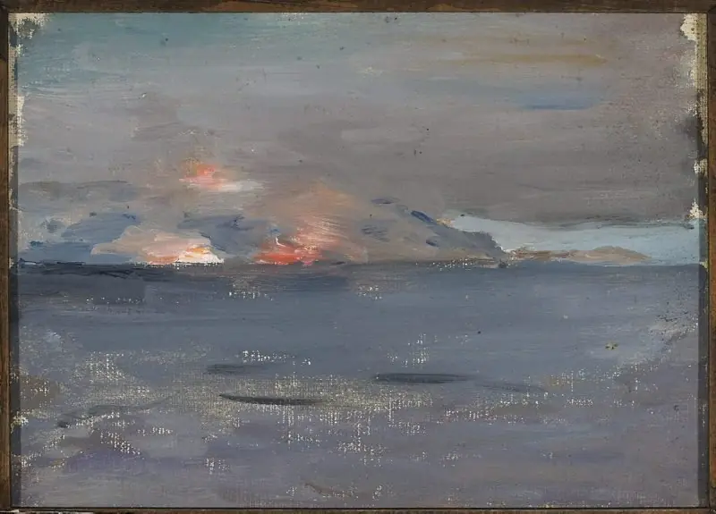 Fires from a ship. From the journey to Palestine