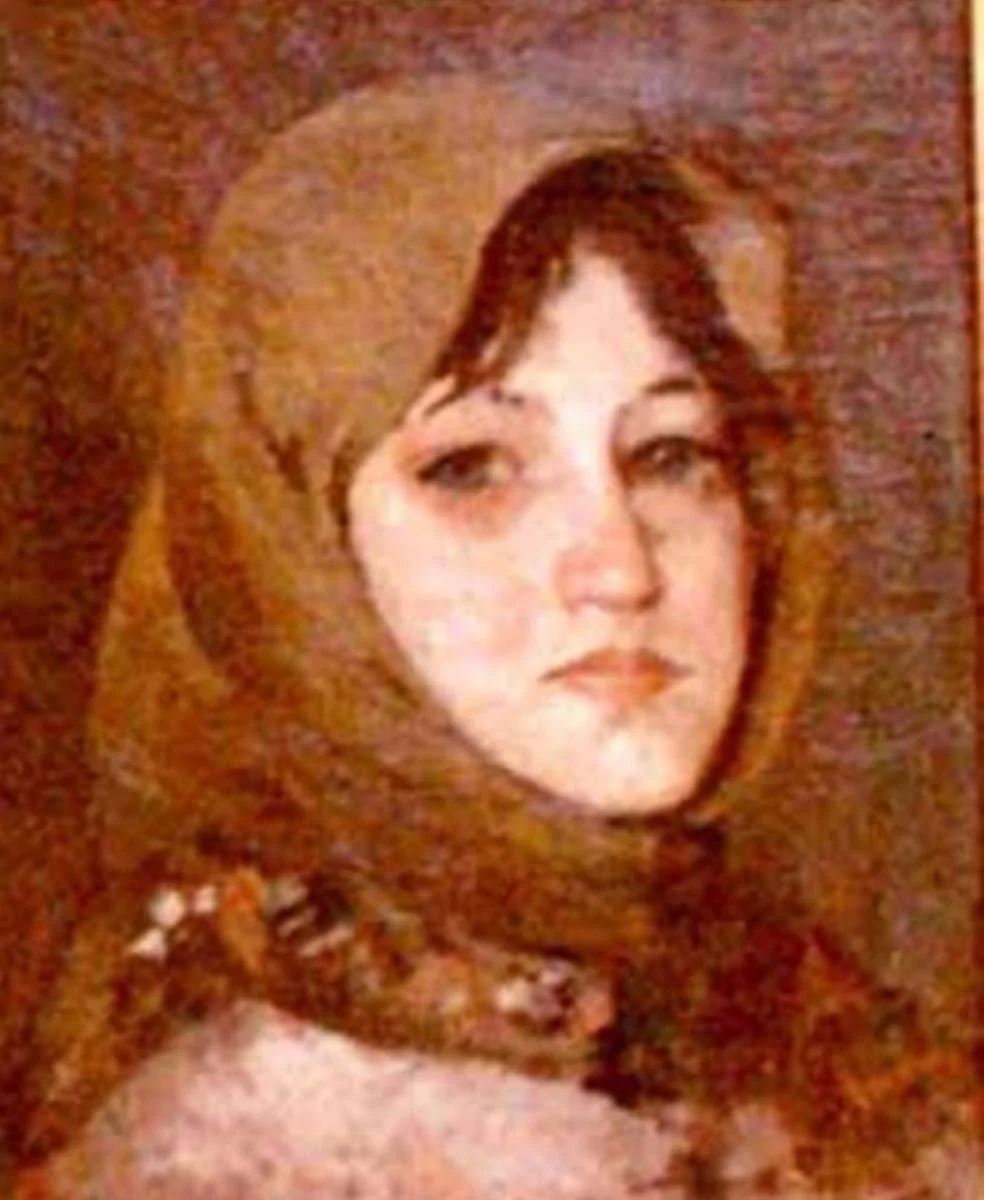 Țărancă cu broboadă verde, by Ion Andreescu, unspecified, 1850