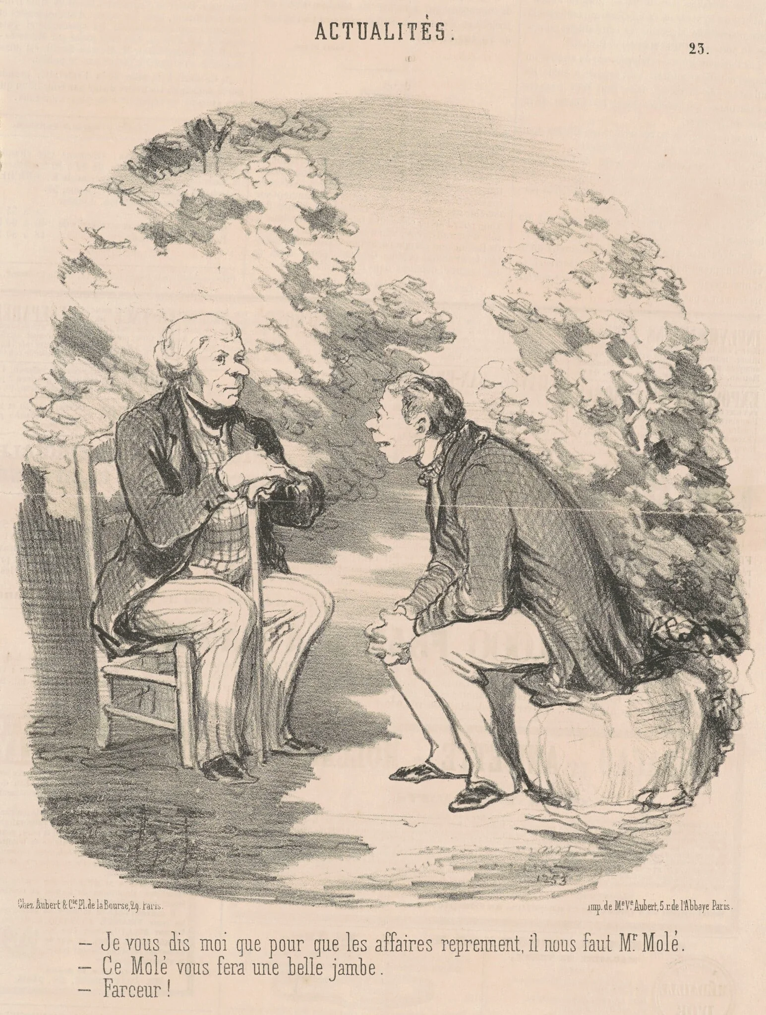 Je vous dis que ... il nous faut M. Molé ..., by Honoré Daumier, ink, 1850