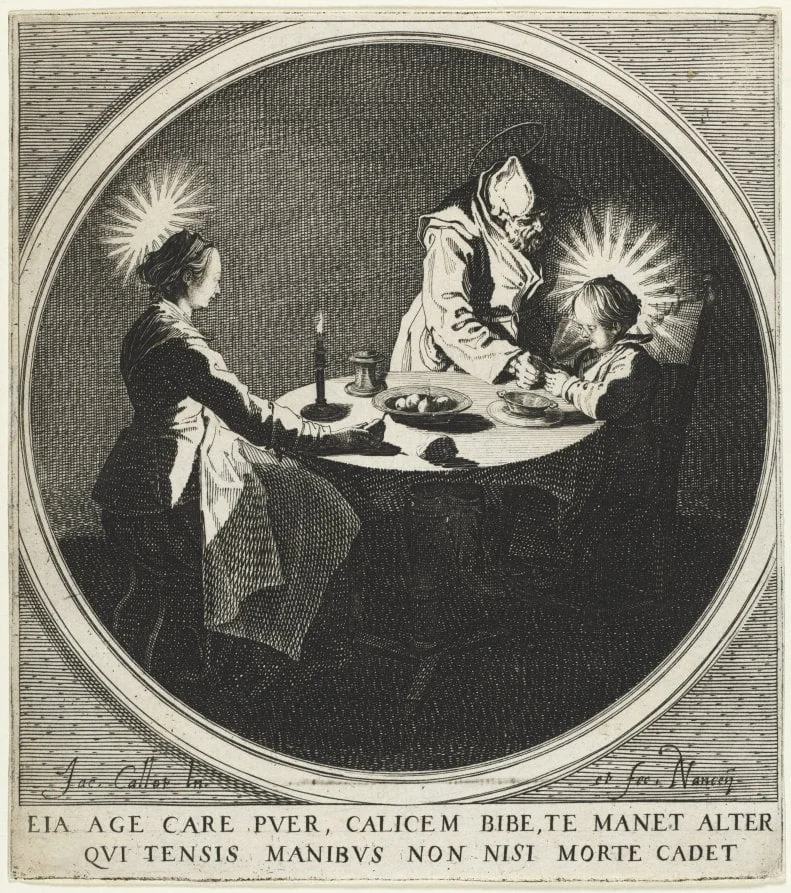 The Blessing (Le Bénédicité) also known as The Holy Family at Table, by Jacques Callot, 1628