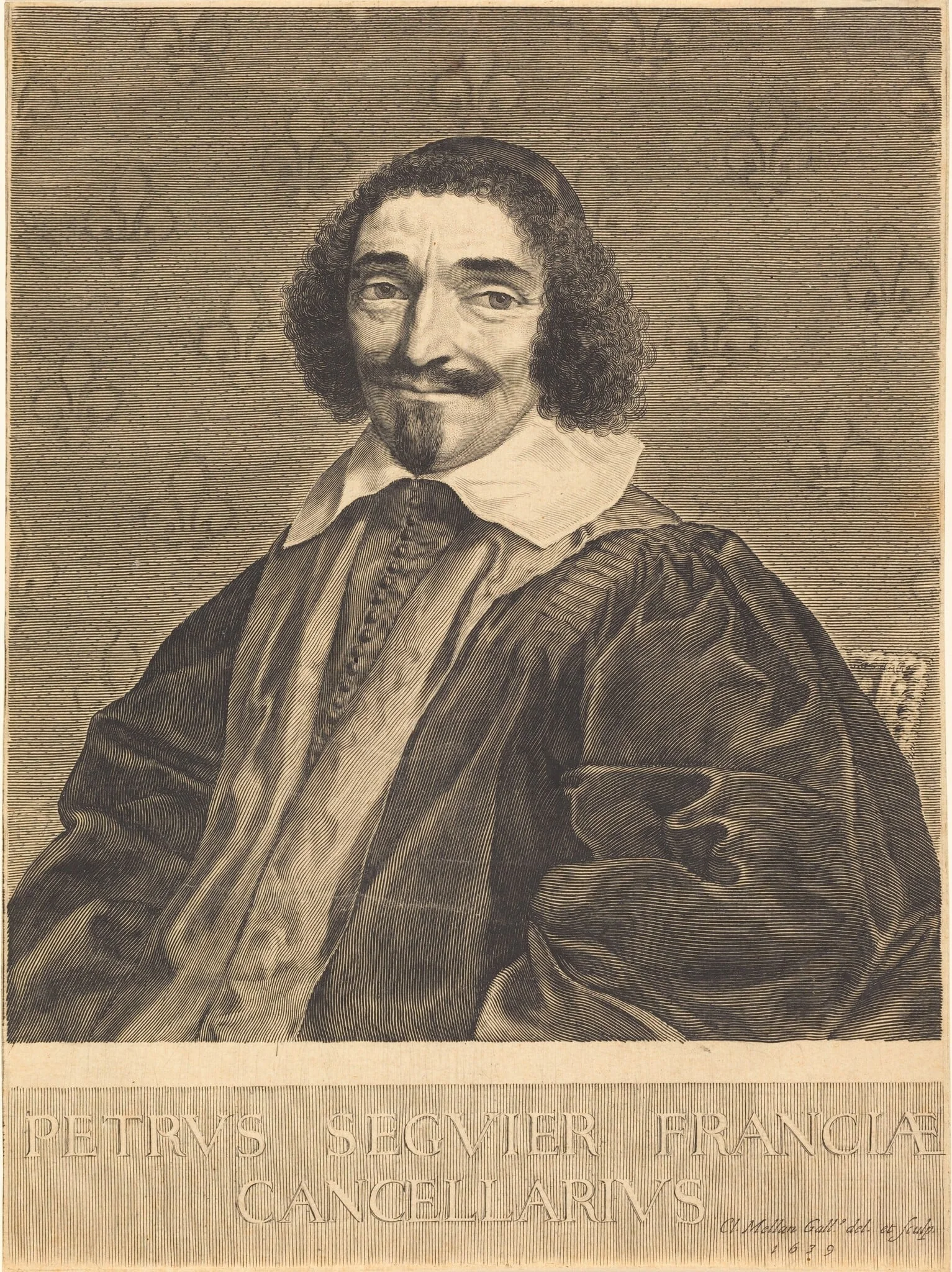 Pierre Seguier, by Claude Mellan, ink, 1639