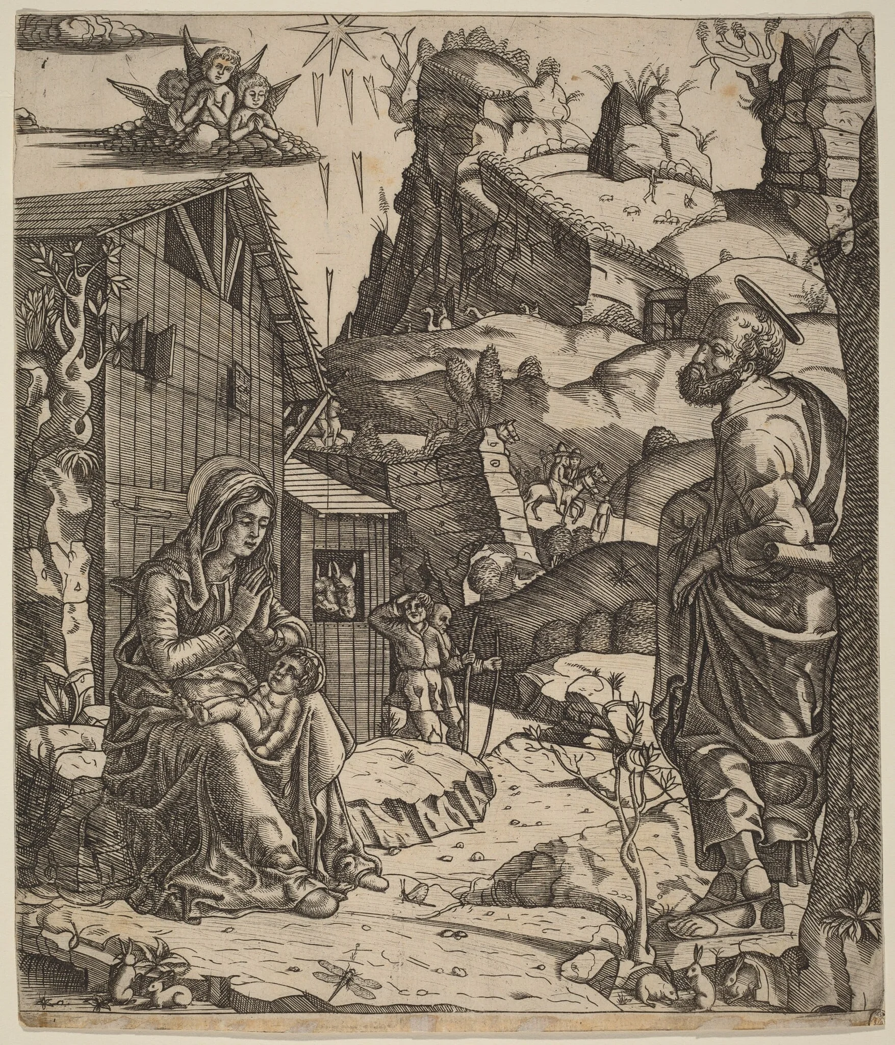 The Nativity, by Master I.I.CA, ink, 1505