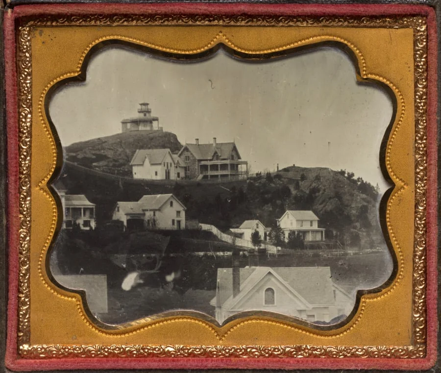 High Rock Tower and Stone Cottage, Lynn, Massachusetts, by Unknown, 1862