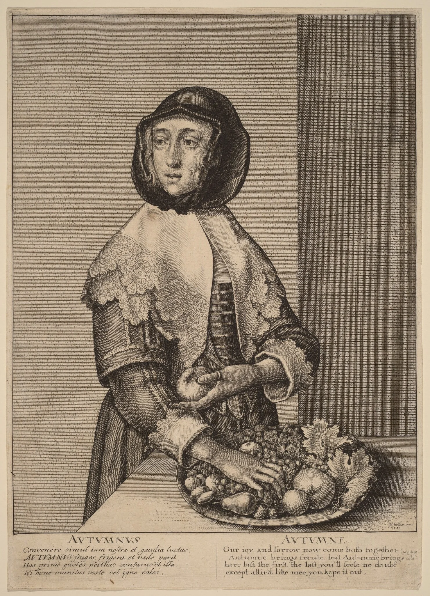 Autumn, by Wenceslaus Hollar, ink, 1641
