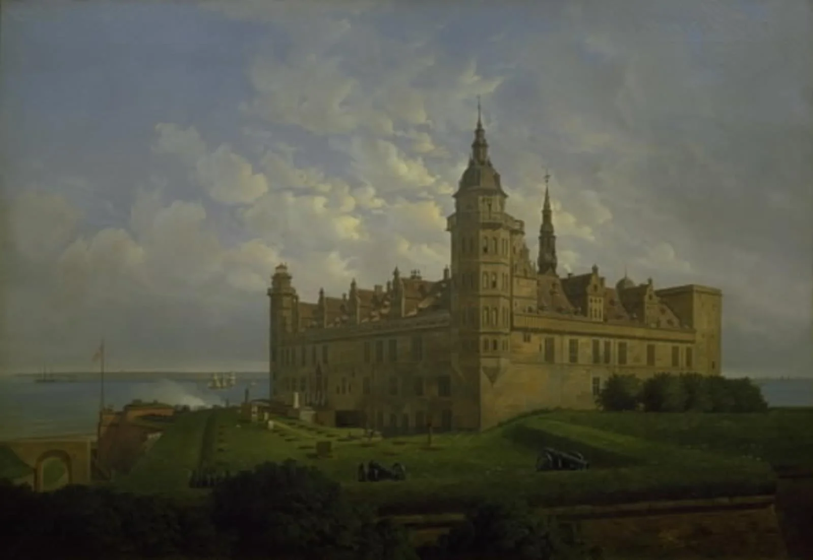 Kronborg set fra nordbastionen, by Unknown, 1848