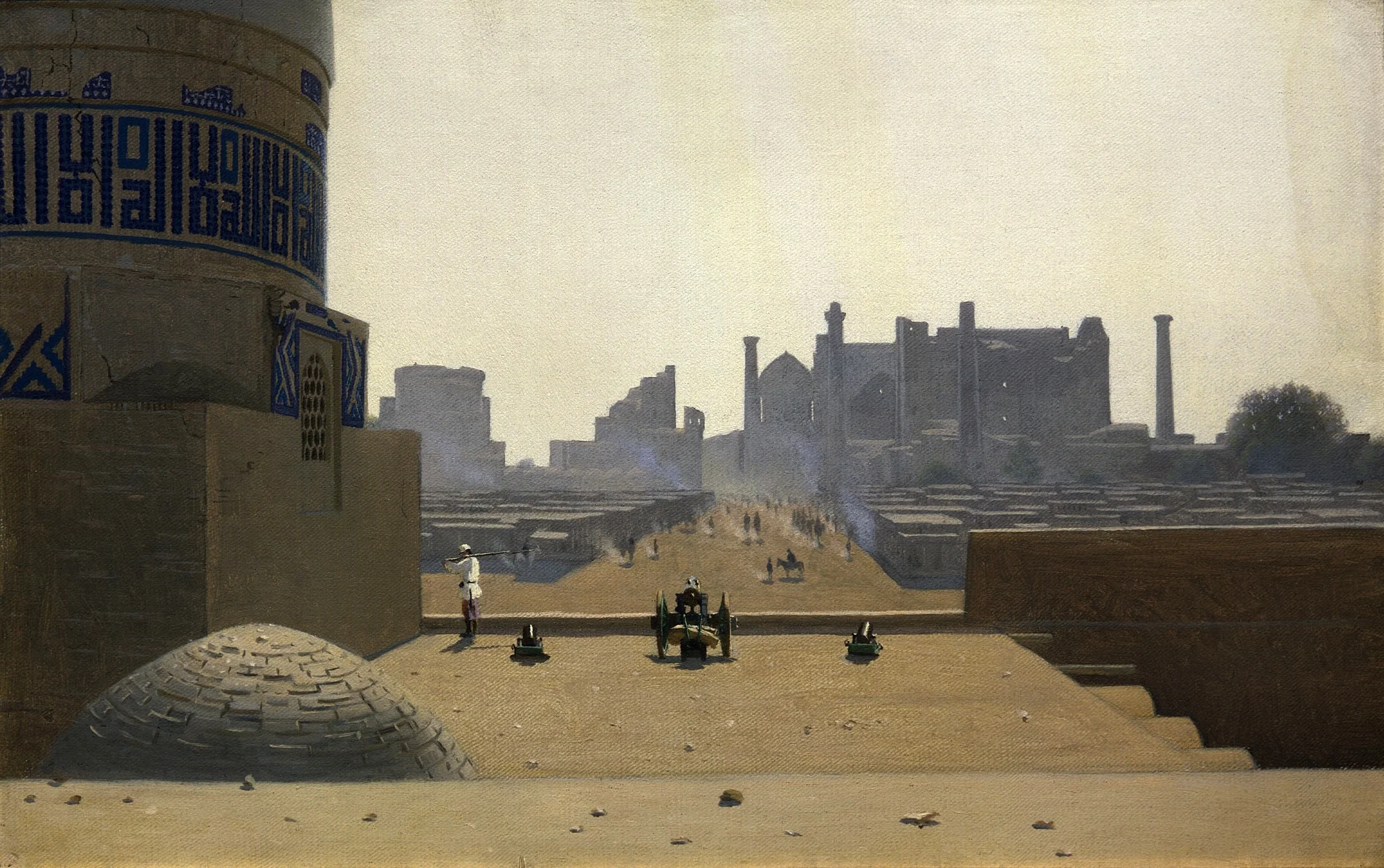 Main Street in Samarkand, from the height of the citadel in the early morning, by Vasily Vereshchagin, oil, 1869