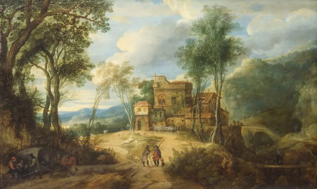 Mountainous landscape with castle