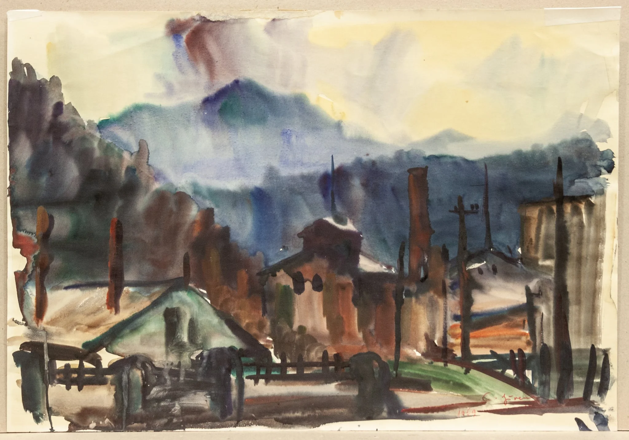 Peisaj industrial (la Azuga), by Constantin Găvenea, unspecified, 1950