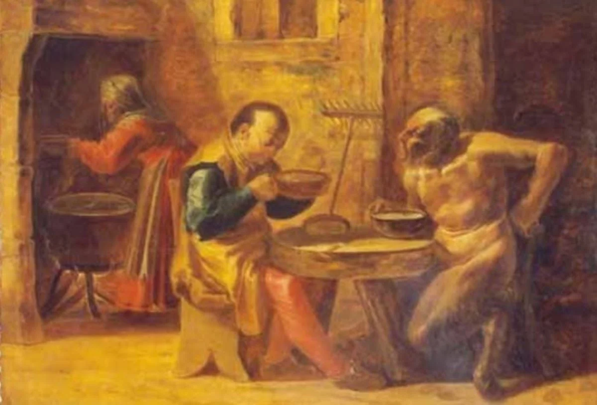 Satirul și țăranul, by Pseudo van de Venne, unspecified, 1650