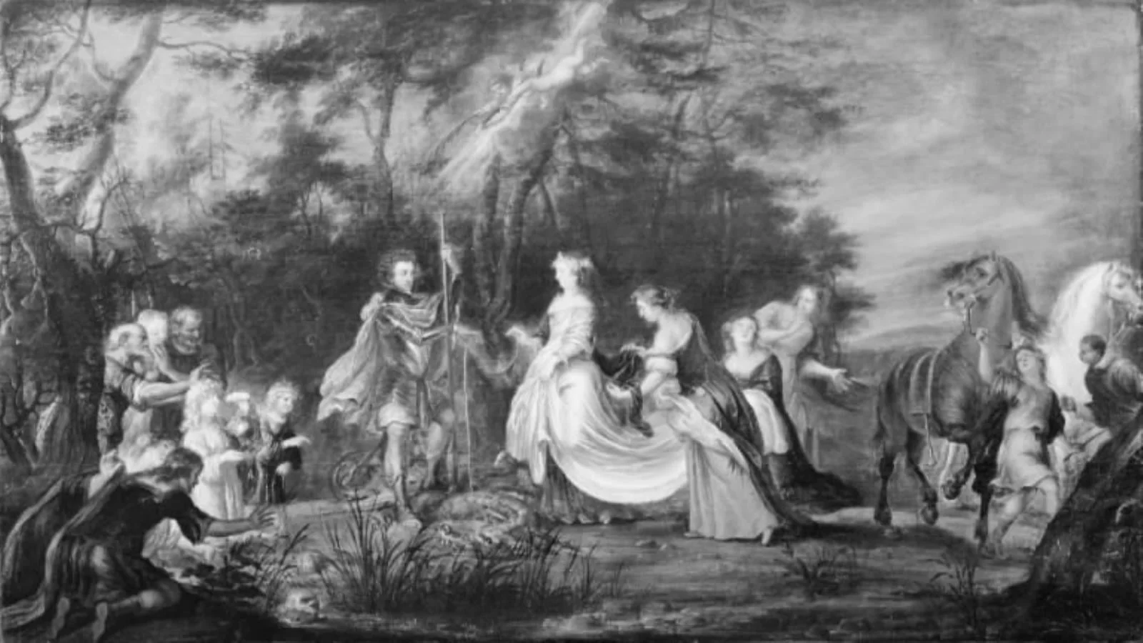 St George Liberating the Princess from the Dragon. Allegory, by Unknown, 1643