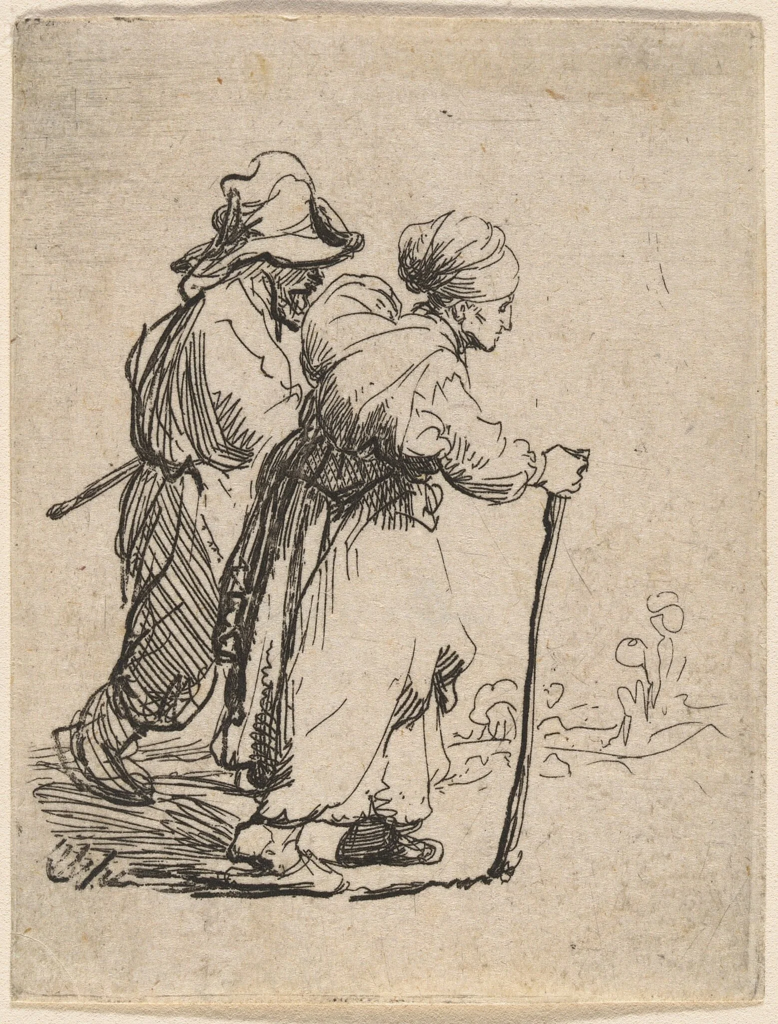 Two Tramps, a Man and a Woman