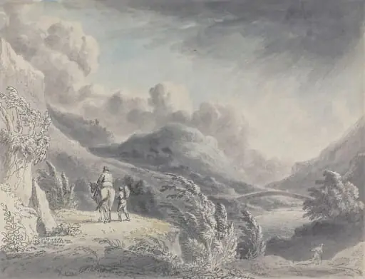 Travellers on a Road Near Pont-y-Pridd, Wales