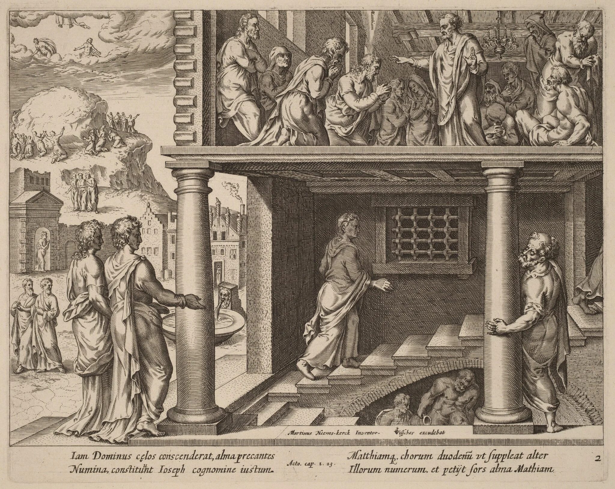 The Choosing of Saint Matthias, by Philip Galle, ink, 1574
