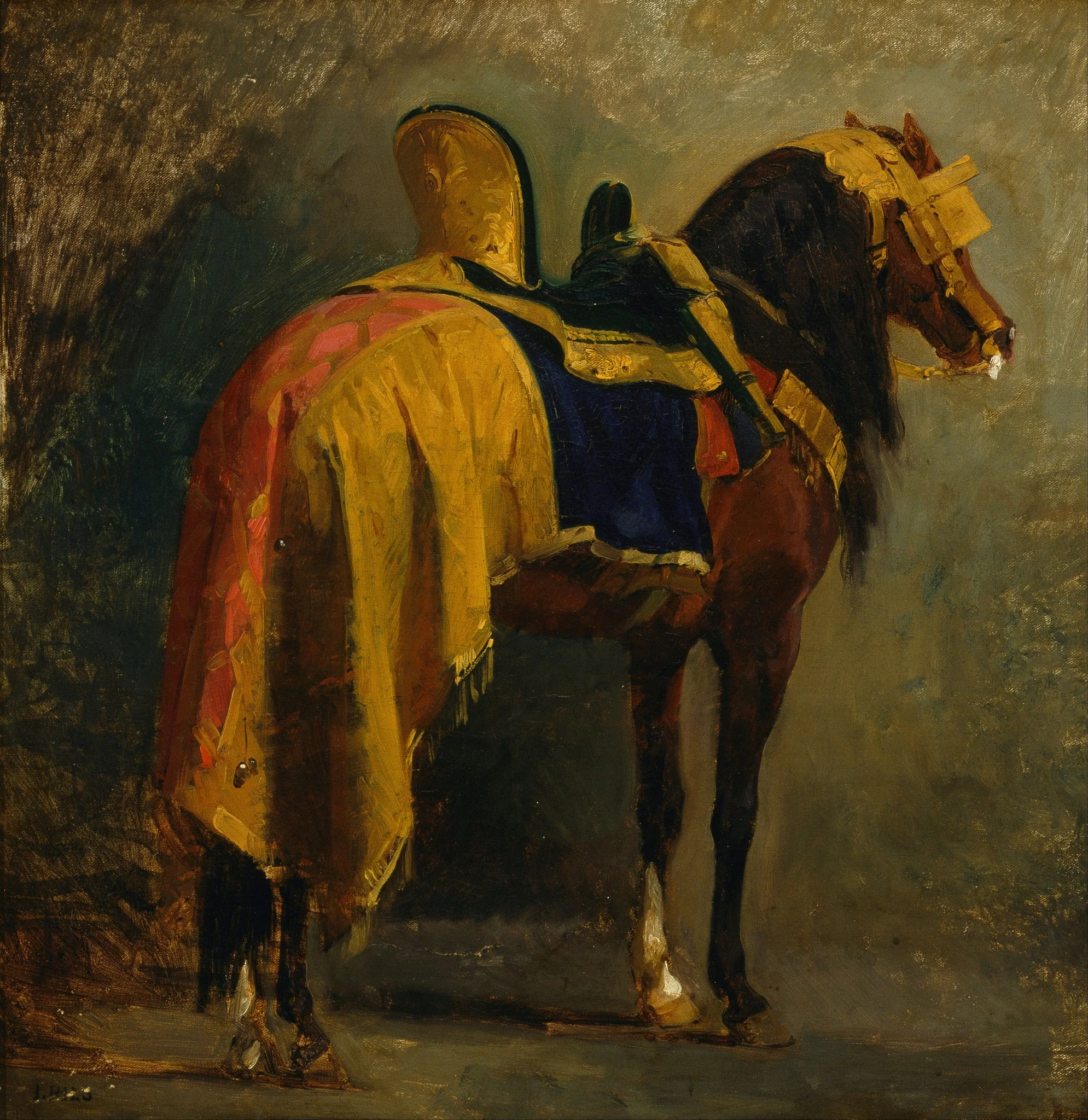 Horse caparisoned, by Isidore Pils, oil, 1860