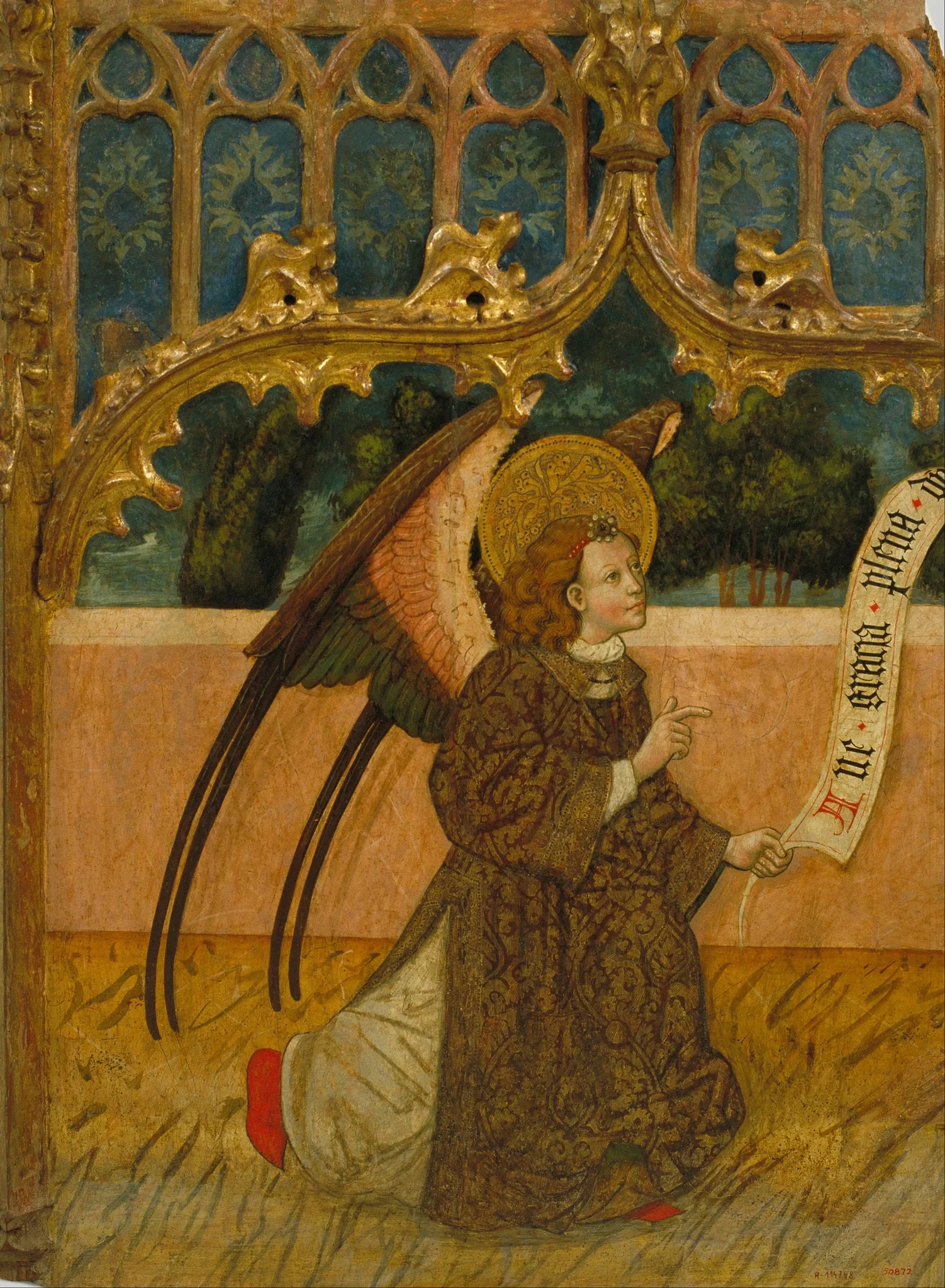Archangel Gabriel from an Annunciation, by Second Master of Estopanyà, unspecified, 1450