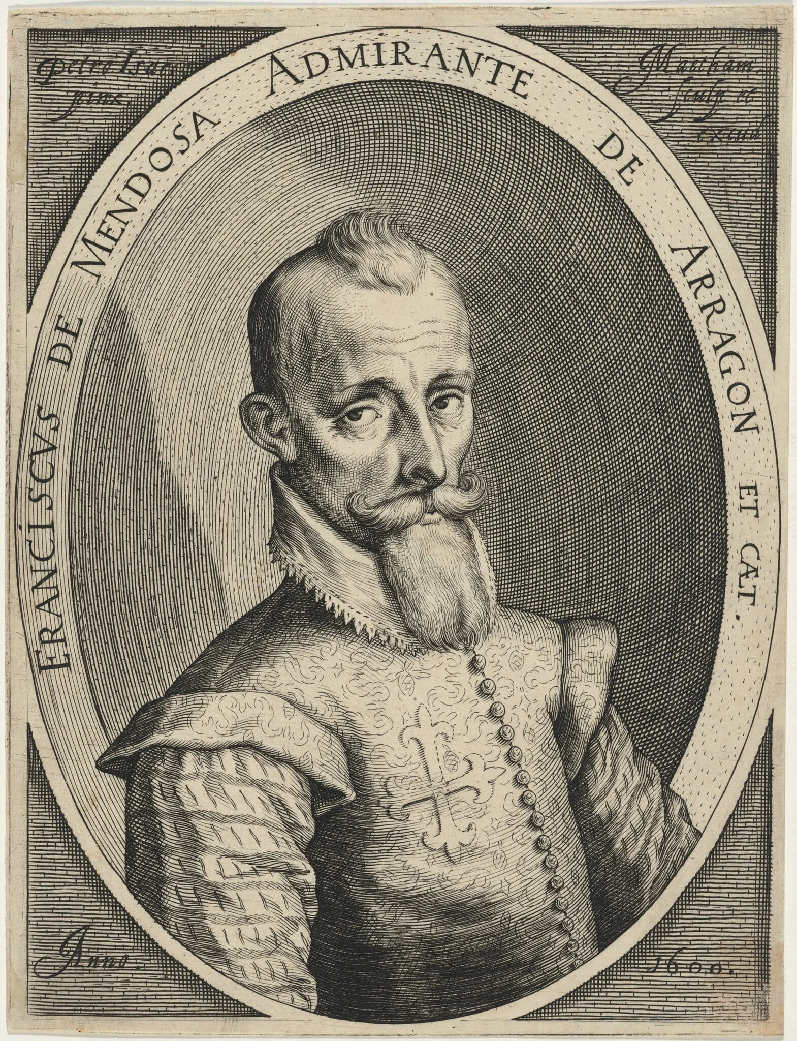 Franciscus de Mendosa, by Jacob Matham, ink, 1600