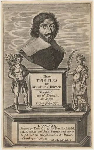 Title page to J.L. Guez, Sieur du Balzack, New Epistles
