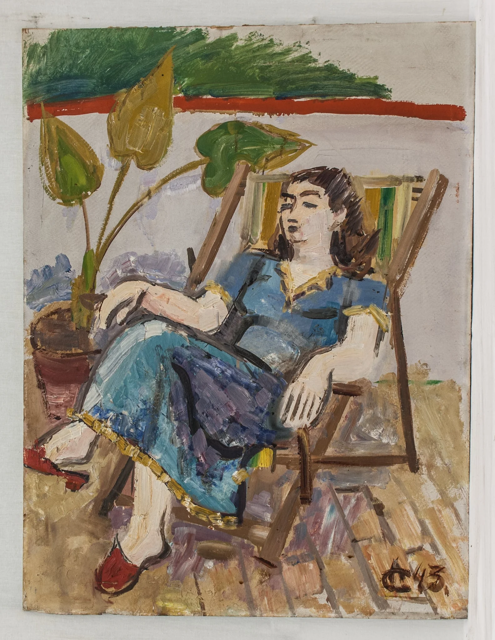 Femeie în șezlong, by Alexandru Ciucurencu, 1950
