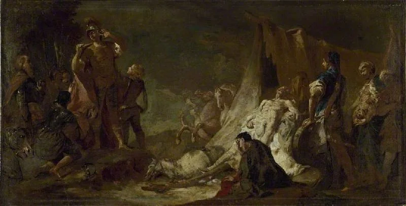The death of Darius, by Giovanni Battista Piazzetta, oil, 1745