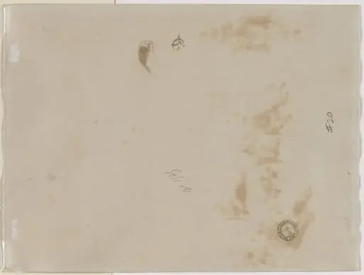 Sketch of a Man with Upraised Arm and Sketch of a Helmet (verso)