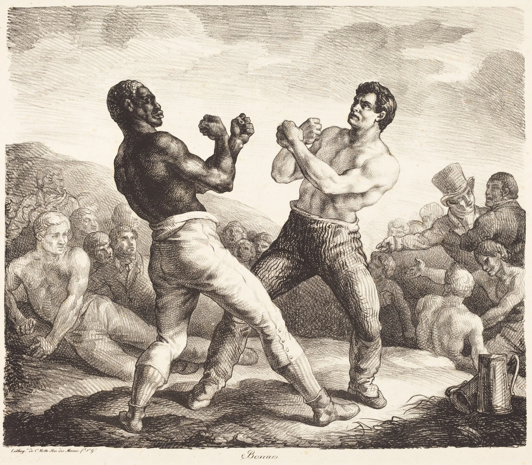 Boxeurs (The Boxers), by Théodore Géricault, ink, 1818