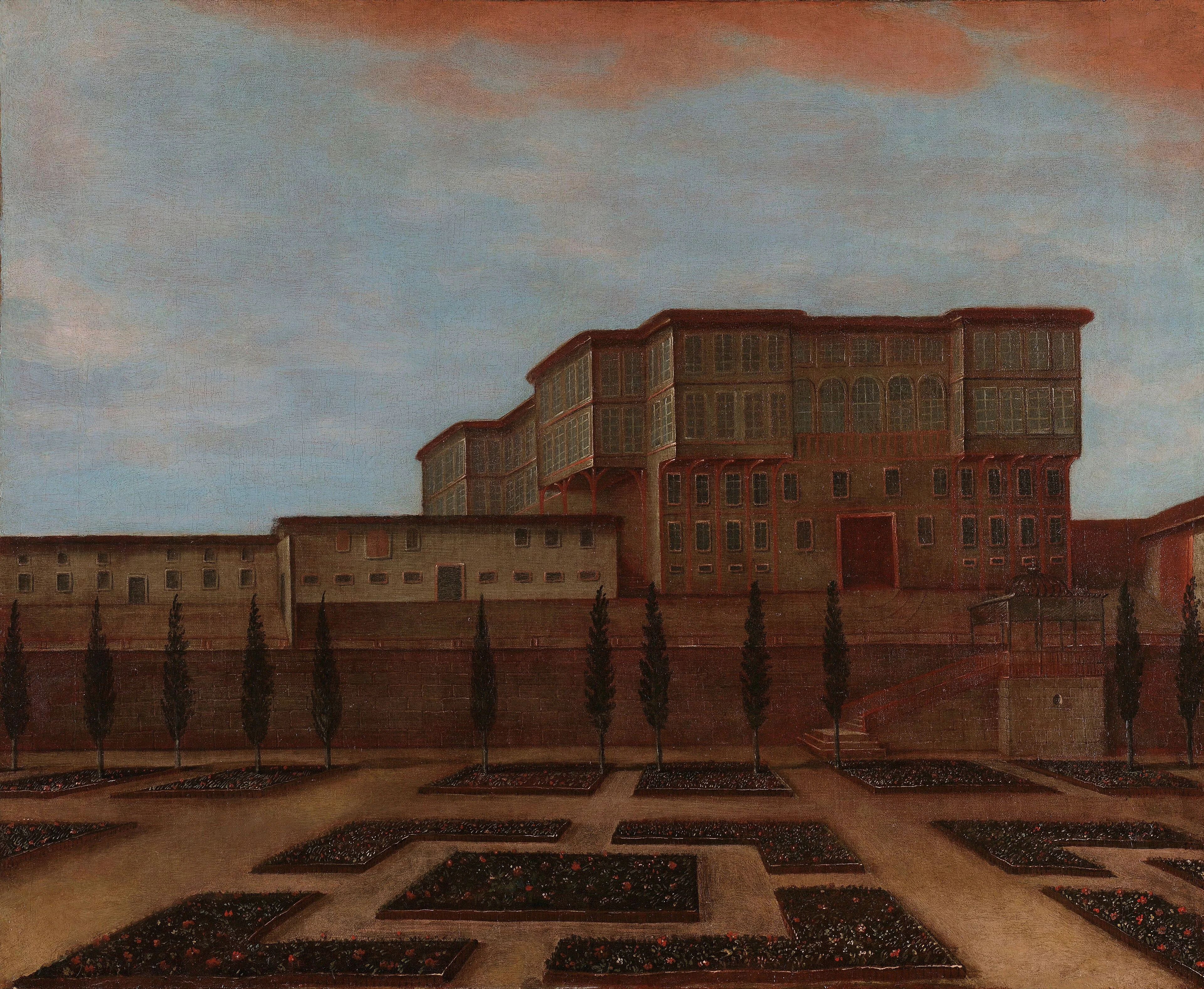 An Embassy Building in Pera, by Jean Baptiste Vanmour, oil, 1732