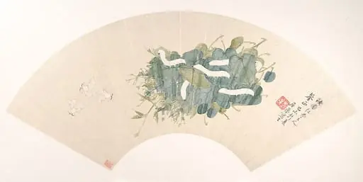 清  居巢  蠶蛾  扇面|Silkworm