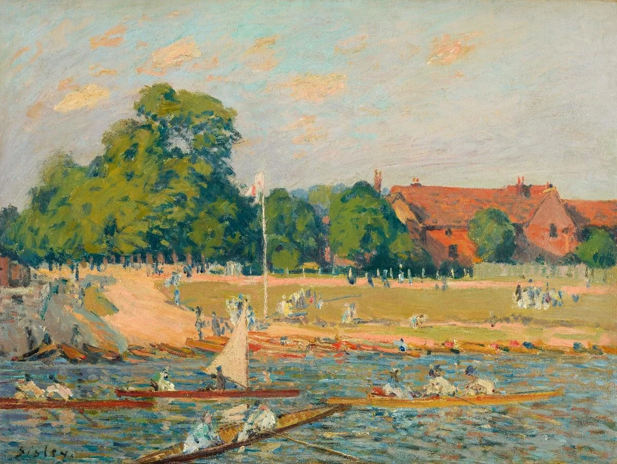 Regatta at Hampton Court, by Alfred Sisley, oil, 1874