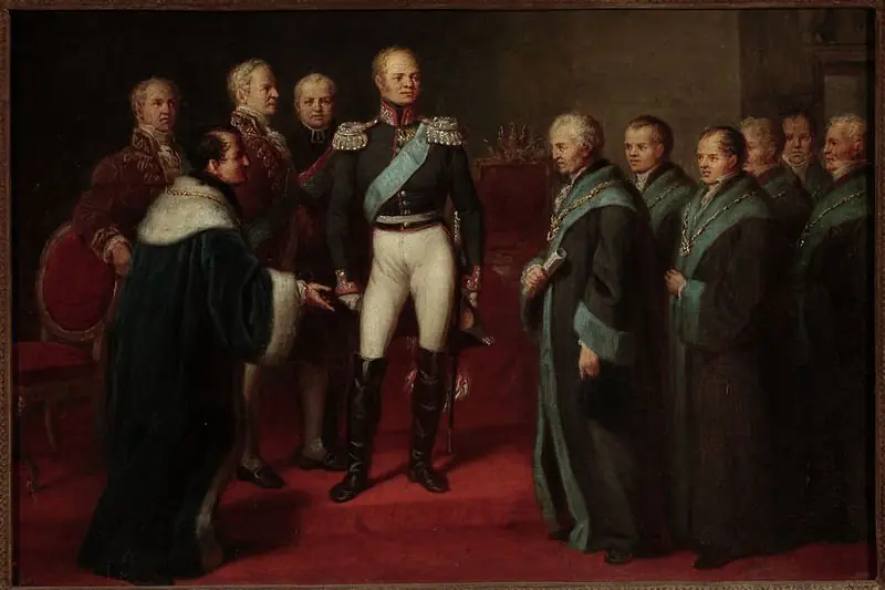 The erection act of the University of Warsaw granted by Tsar Alexander I