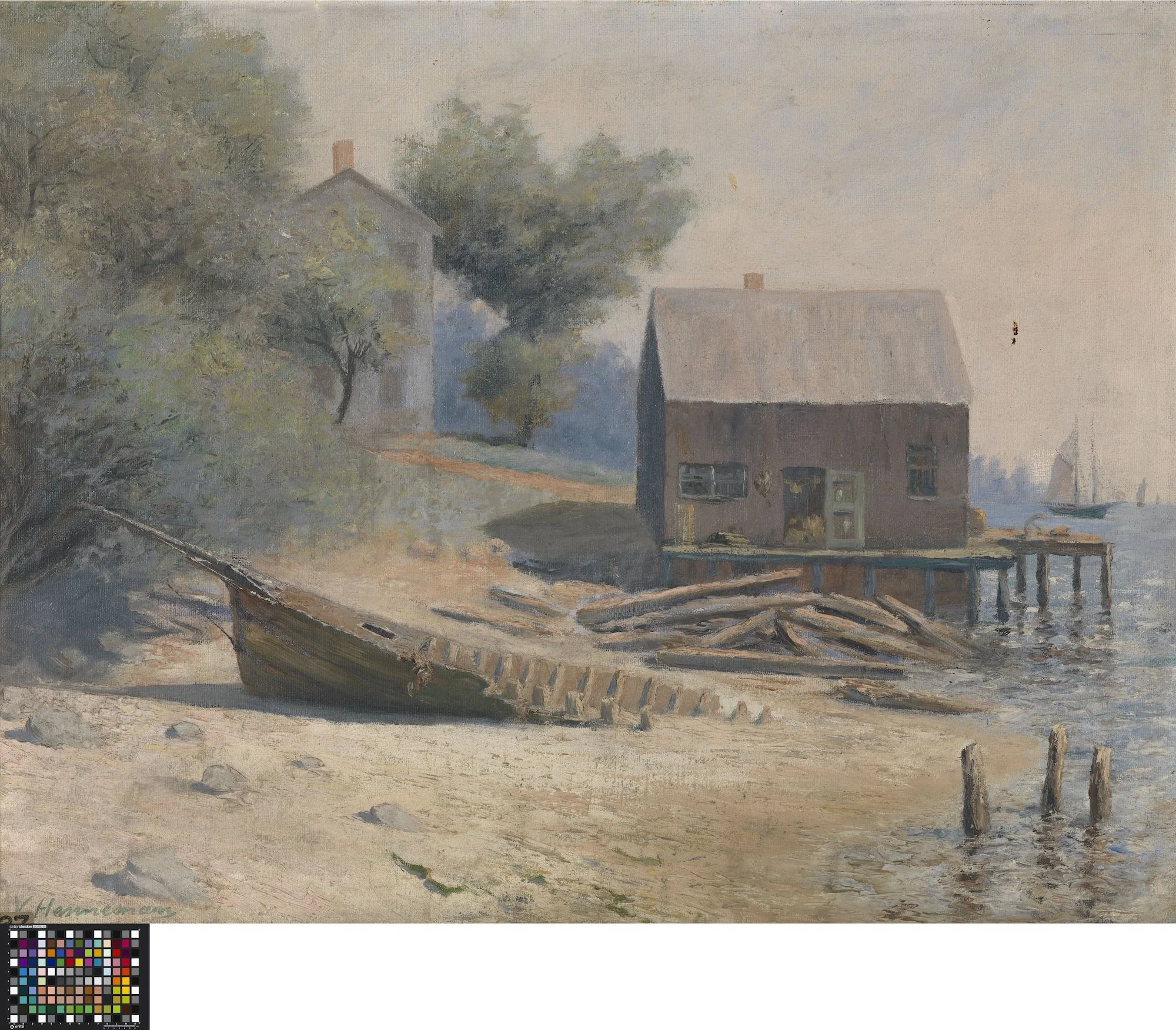Strandgezicht, by Valentin Henneman, oil, 1861