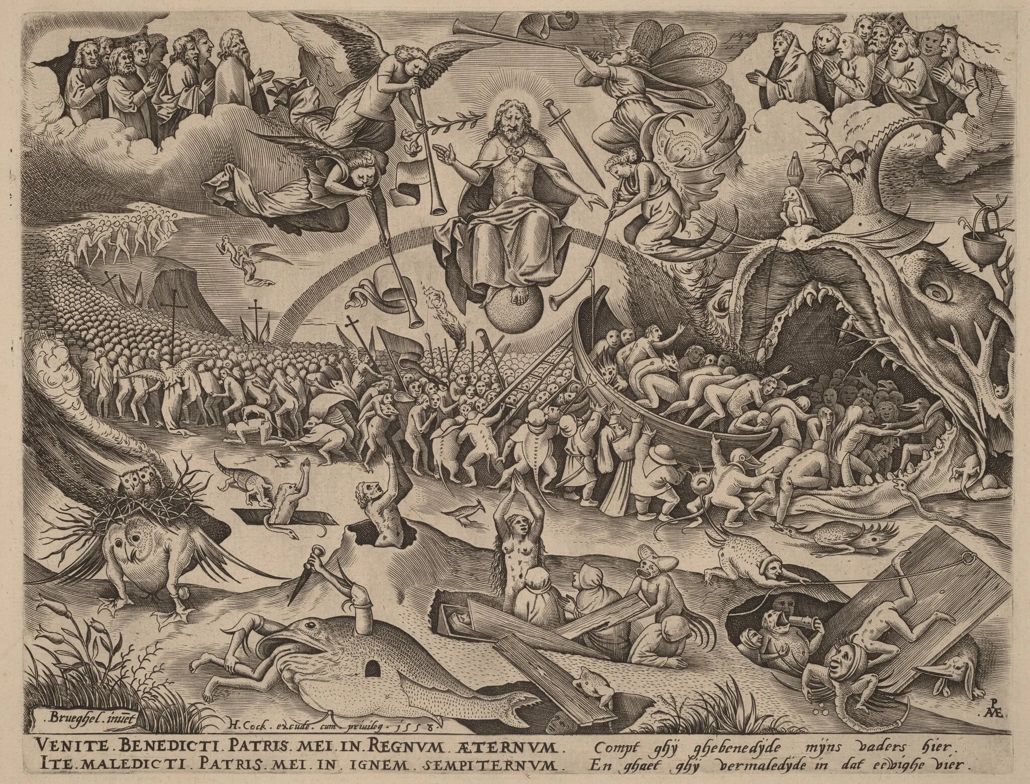 The Last Judgment, by Pieter van der Heyden, ink, 1558