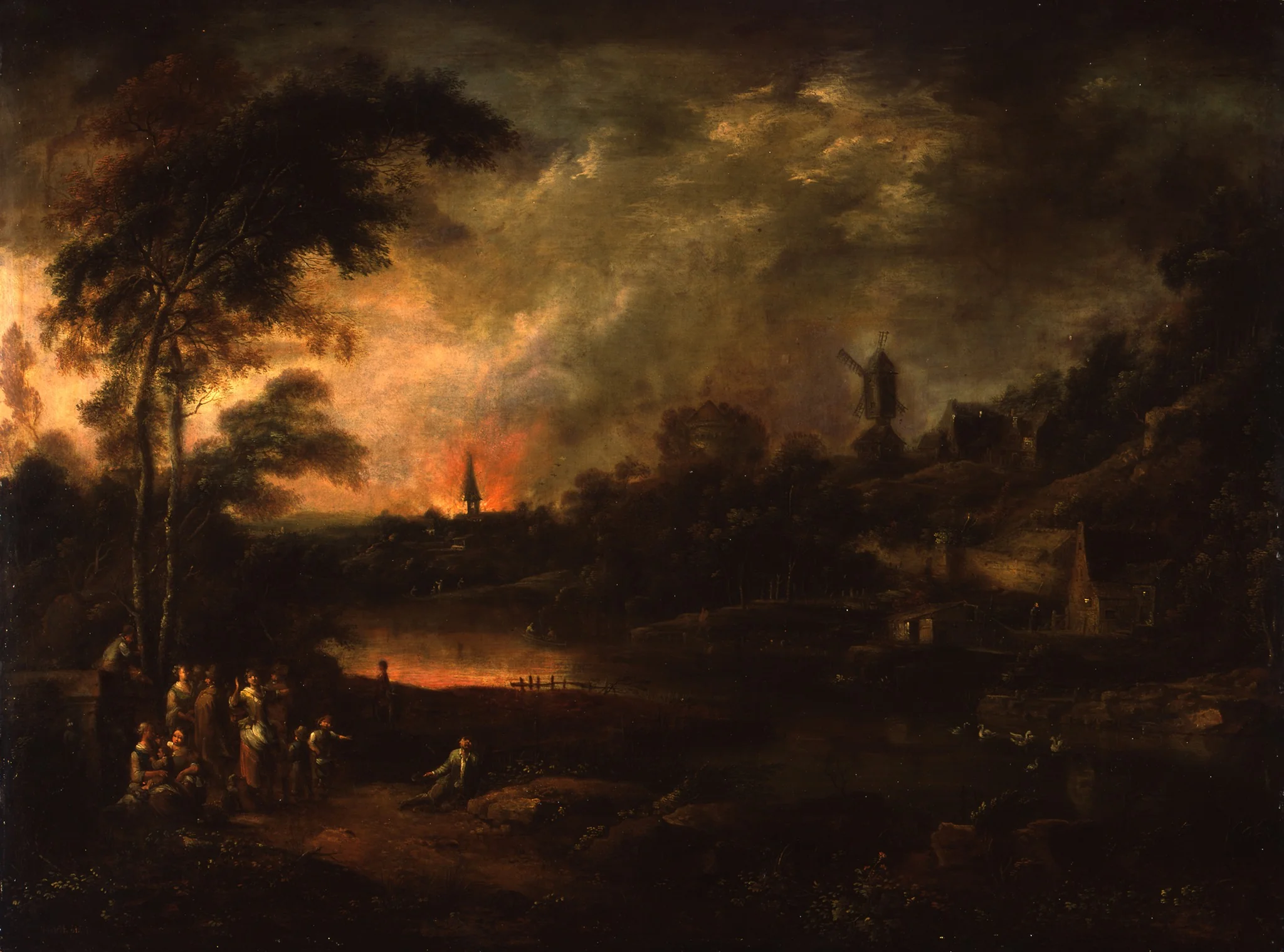 Nocturnal Fire in a Village