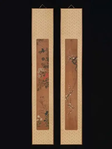 尾形光琳筆　梅花・秋草図|Flowers of Spring and Autumn, by Ogata Kōrin