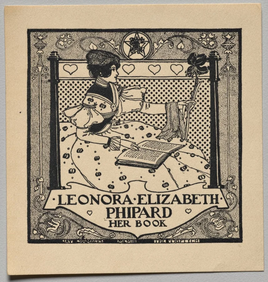 Bookplate: Leonora Elizabeth Phipard, by Unknown, 1903