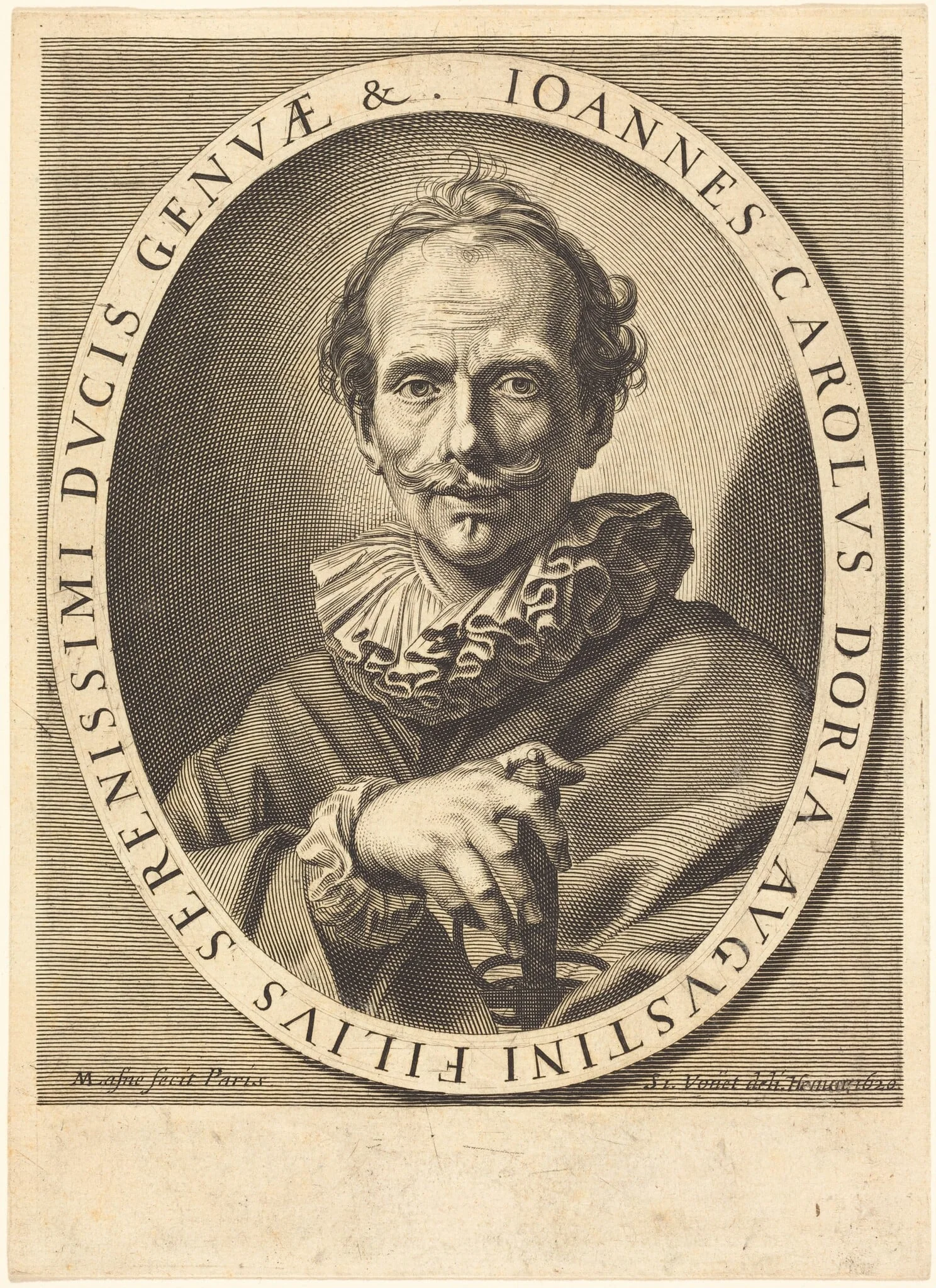 Jean Charles Doria, by Michel Lasne, ink, 1620