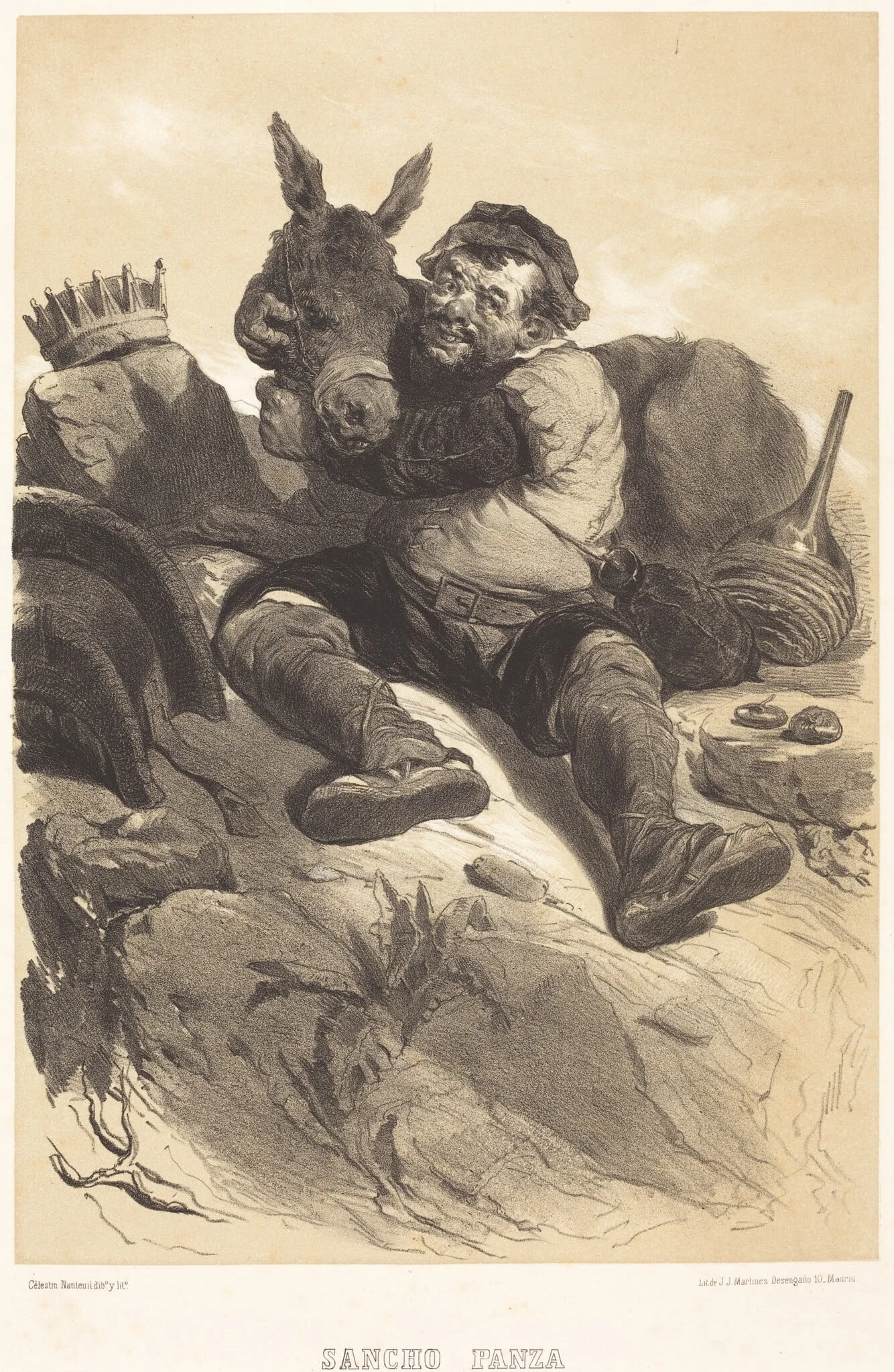 Sancho Panza, by Célestin Nanteuil, ink, 1855