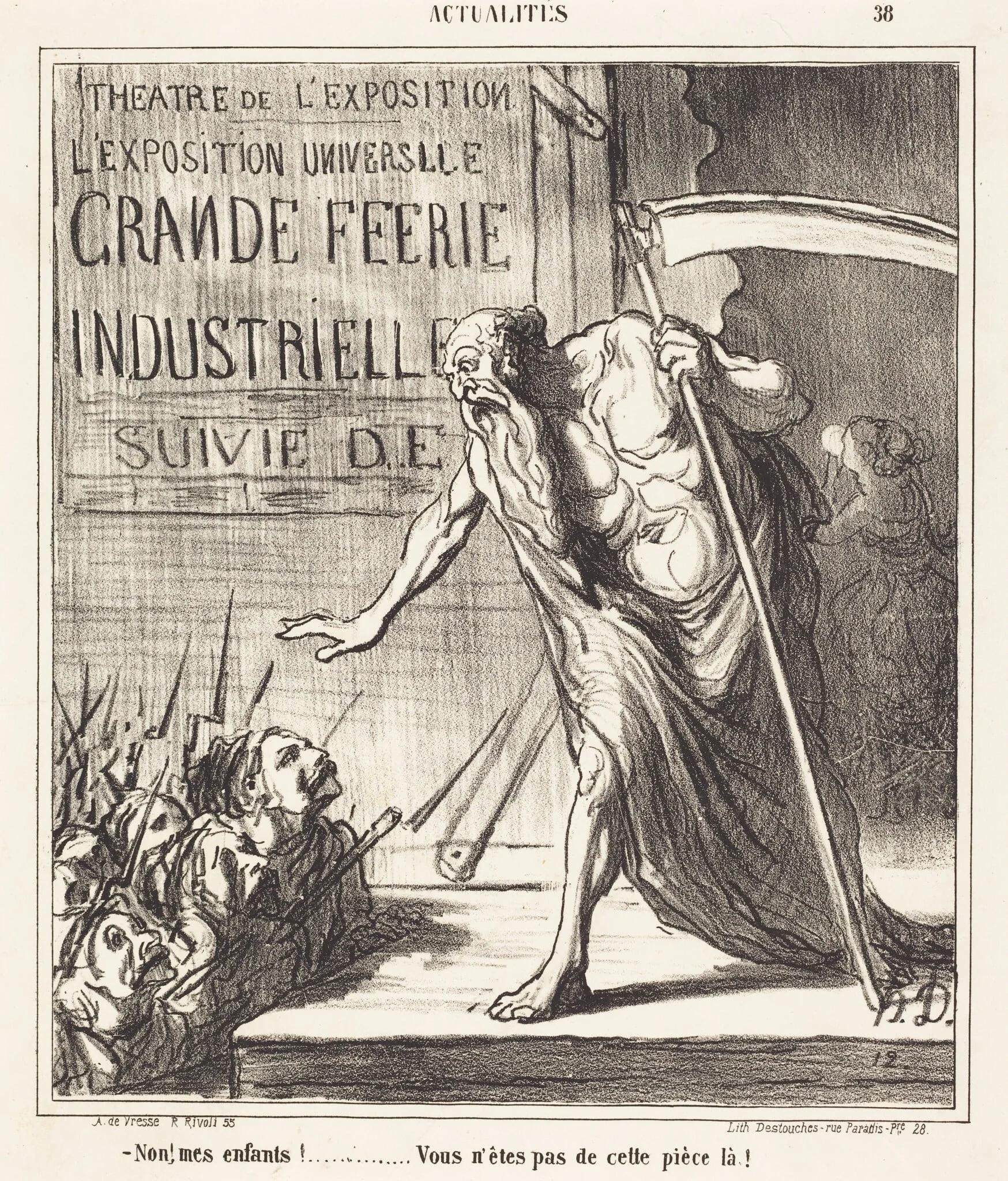 Non... vous n'êtes pas de cette pièce-la!, by Honoré Daumier, ink, 1867