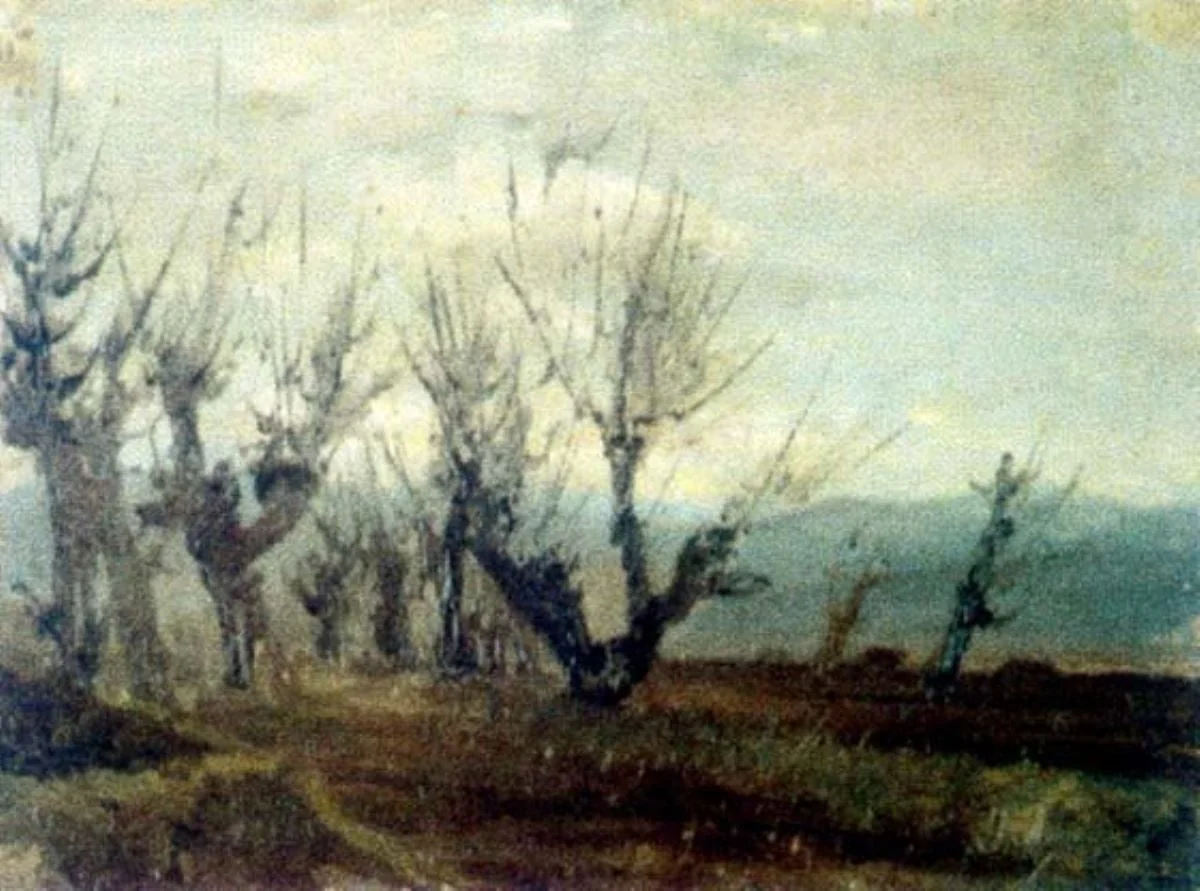 Plopi desfrunziți în lunca Cislăului, by Ion Andreescu, unspecified, 1876