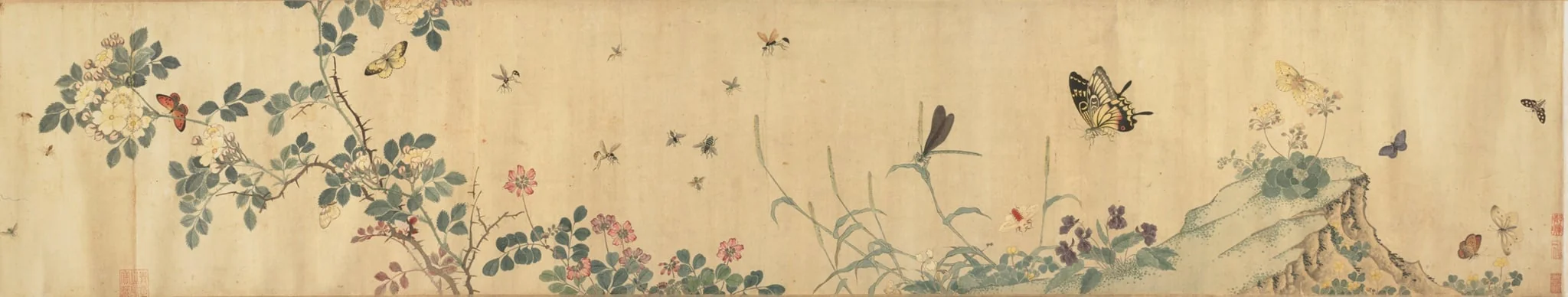 Flowers and Insects, by Chai Zhenyi, ink, 1692