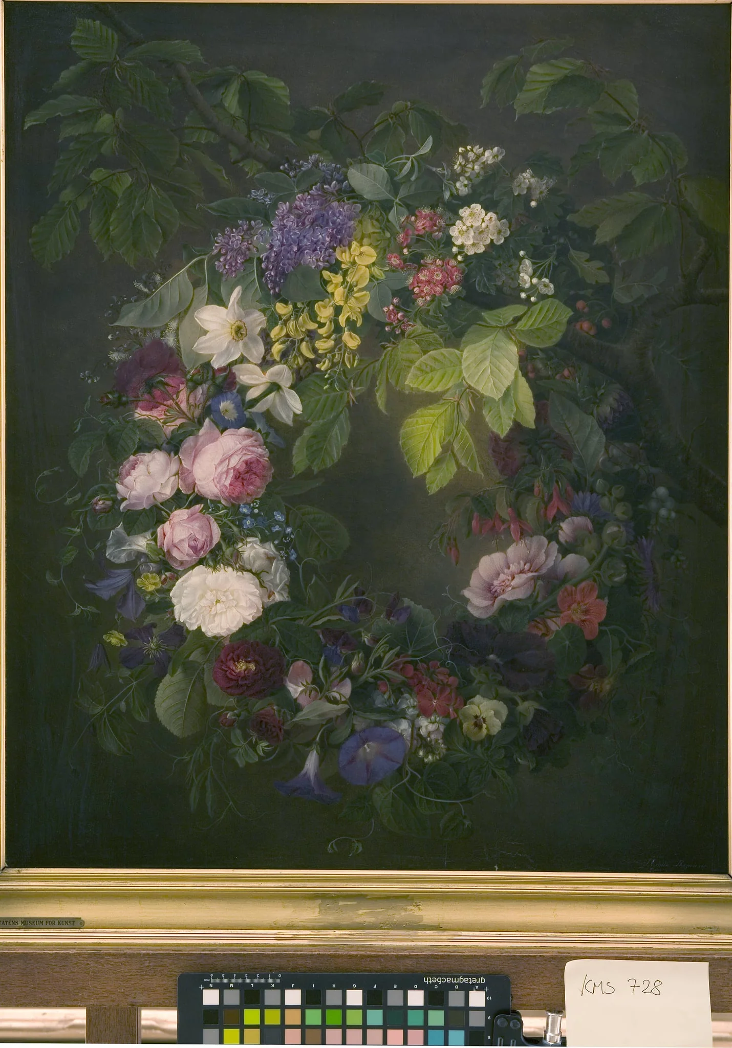 En blomsterkrans, by Unknown, 1850