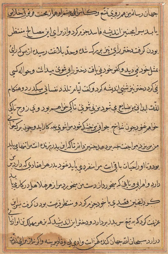 Page from Tales of a Parrot (Tuti-nama): text page