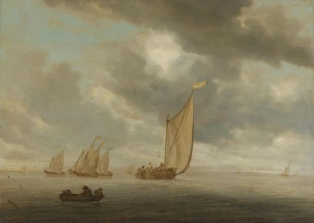 Sailing vessels on a inland body of water