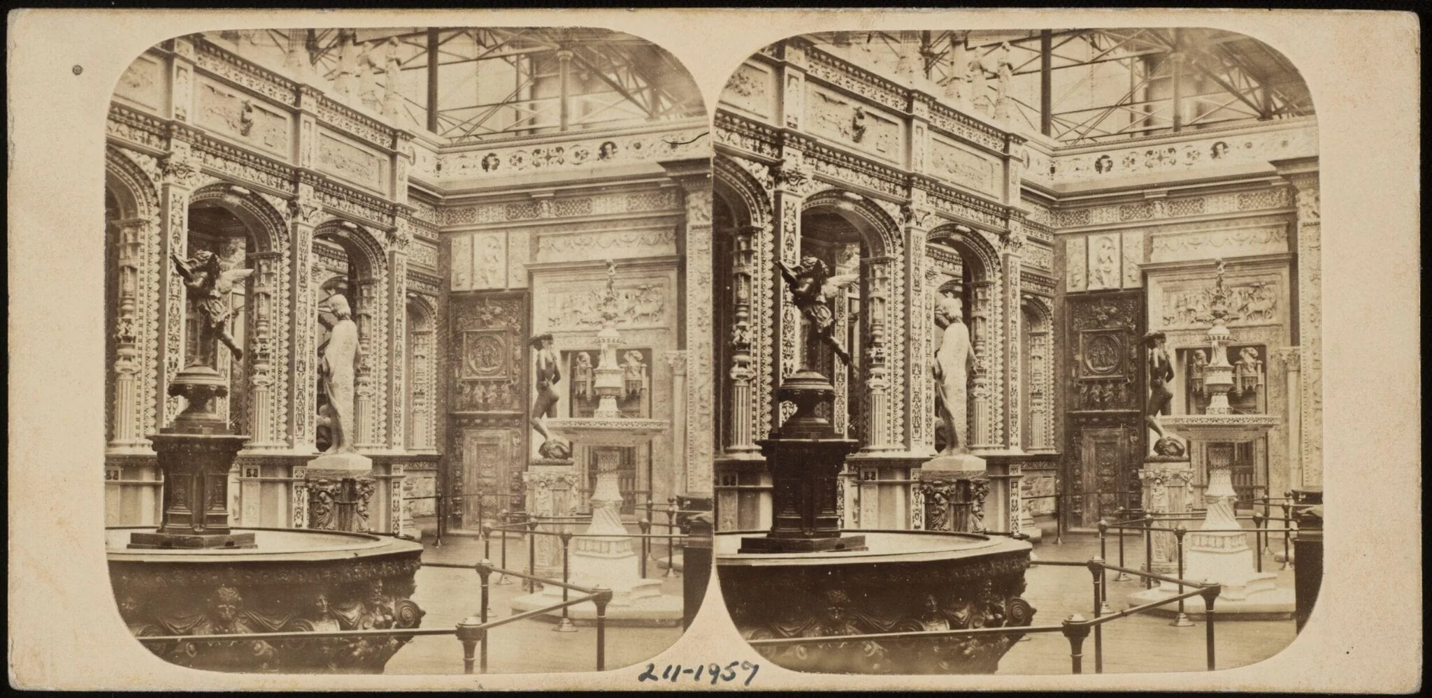 Crystal Palace: View in the Renasissance Court, by William England, photographic, 1862