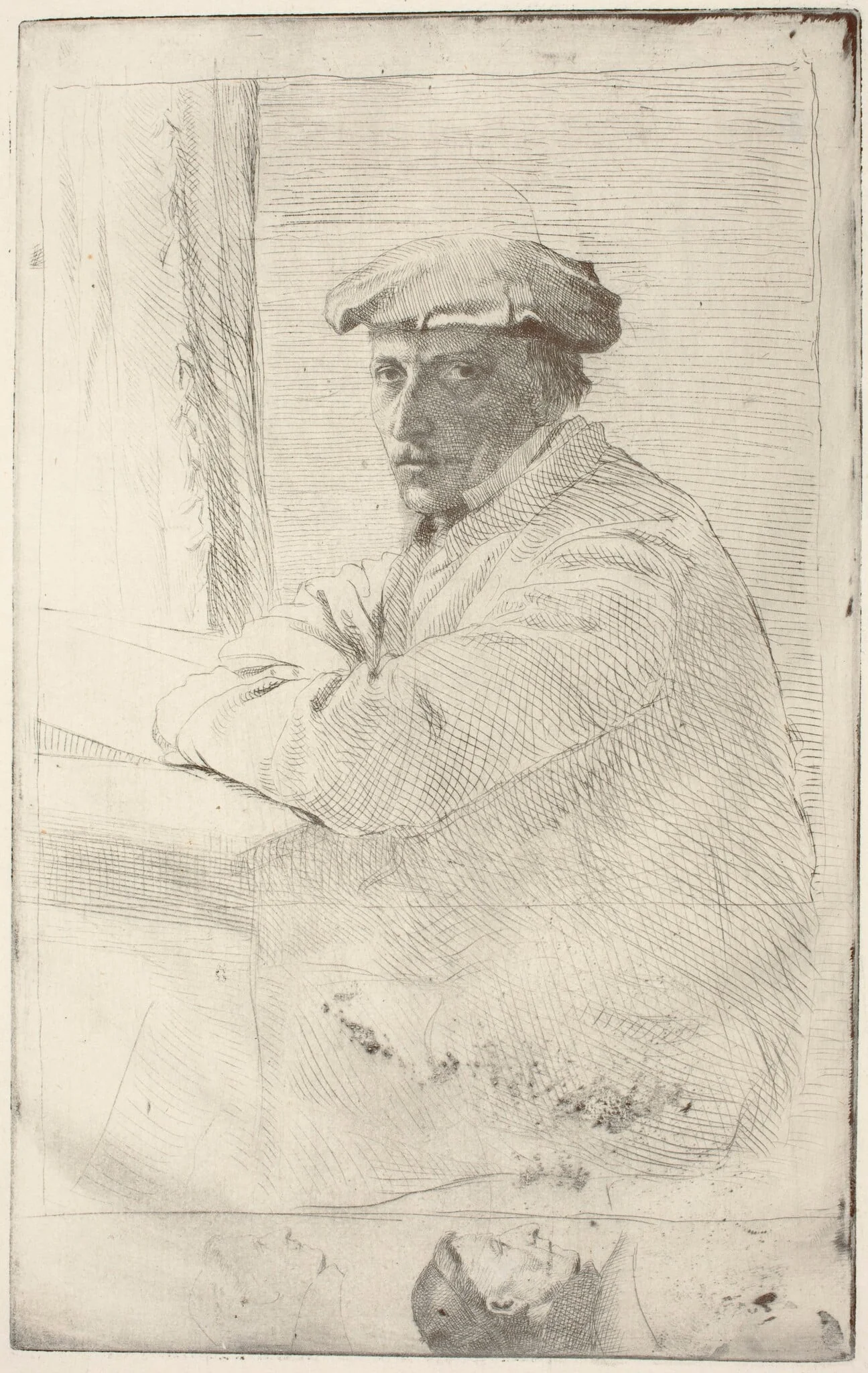 The Engraver Joseph Tourny (Le graveur Joseph Tourny), by Edgar Degas, ink, 1857