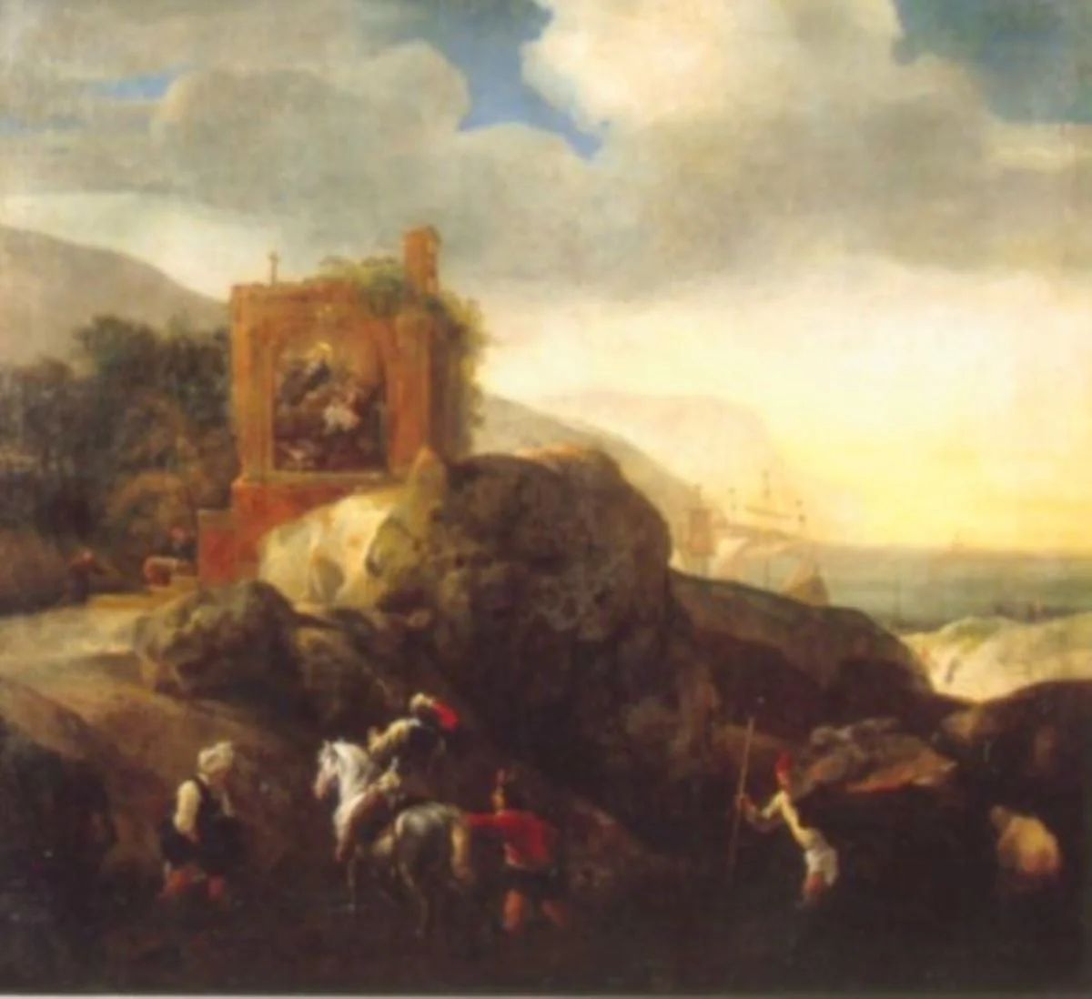 Peisaj cu monument ex-voto, by Jan Baptist Weenix, unspecified