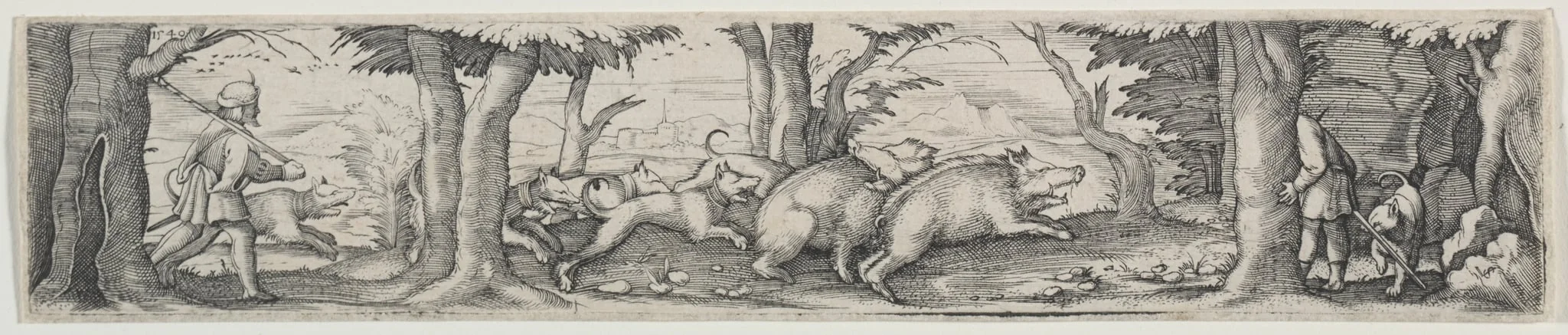 Boar Hunt, by Virgil Solis, 1540