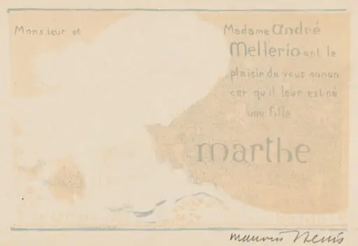 Birth Announcement for Marthe Mellerio
