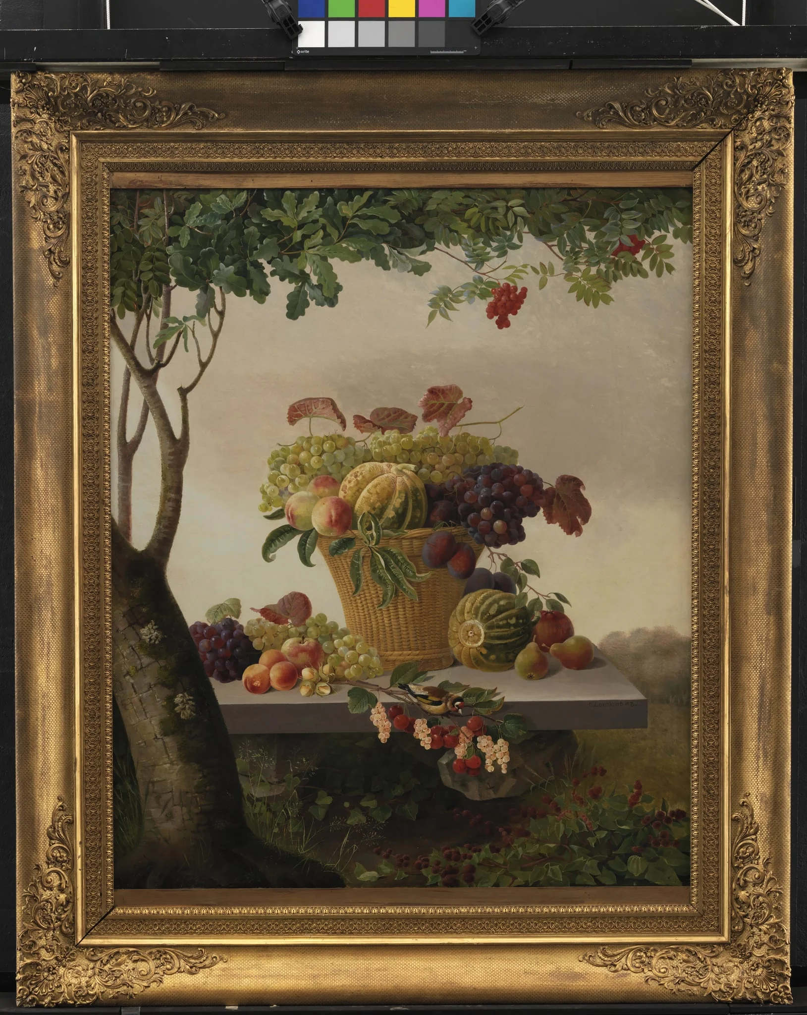 A Basket of Fruit in a Landscape